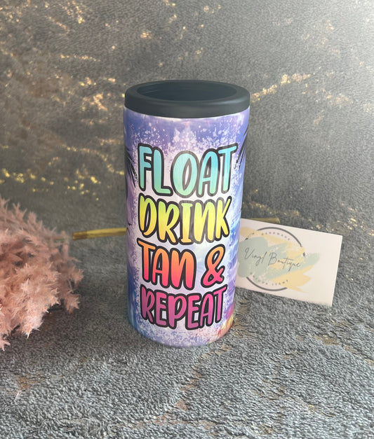 Float Drink Tan Slim can Koozie