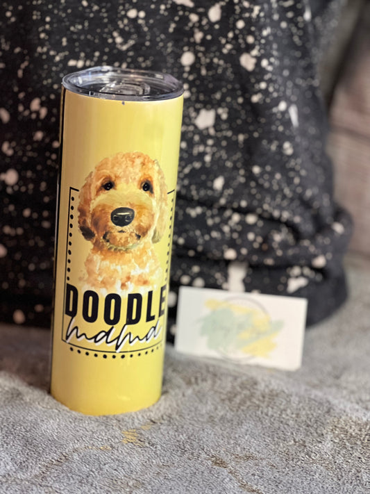 Doodle Mama Tumbler with Sunflowers