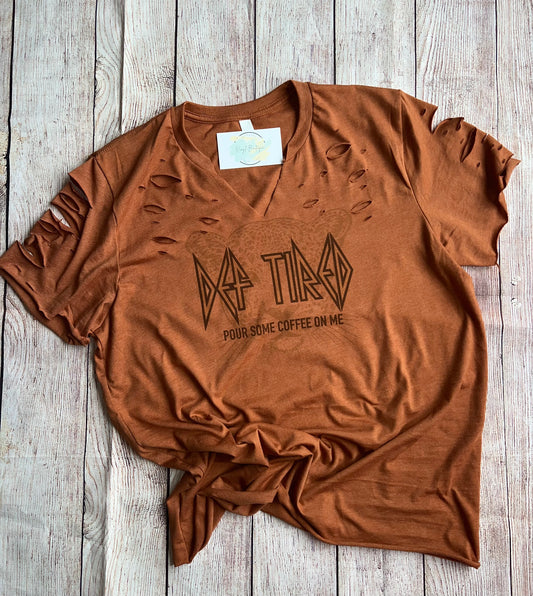 Distressed Orange Def Tired Shirt